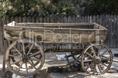 old rarity wooden cart for a horse