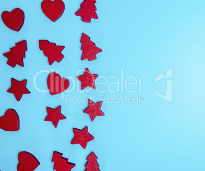 blue background with christmas decor