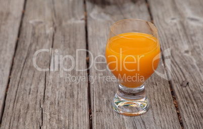 Fresh squeezed Orange juice in a clear glass