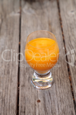 Fresh squeezed Orange juice in a clear glass