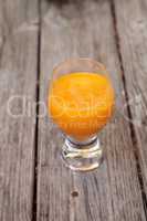 Fresh squeezed Orange juice in a clear glass