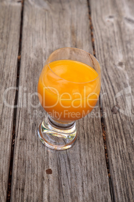 Fresh squeezed Orange juice in a clear glass