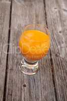 Fresh squeezed Orange juice in a clear glass
