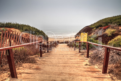 Stairs leading to the ocean at Crystal Cove state beach