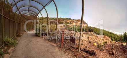 Walkway above the ocean at Crystal Cove state beach