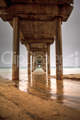 Under the Scripps pier in La Jolla