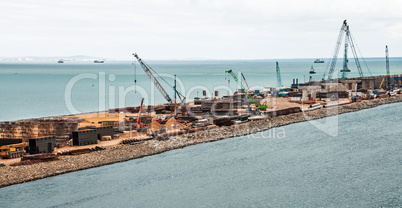 Construction of a bridge across the strait. Krymsky Bridge. The