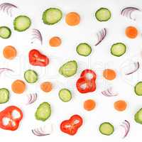 Abstract composition of vegetables. Vegetable pattern. Flat lay,
