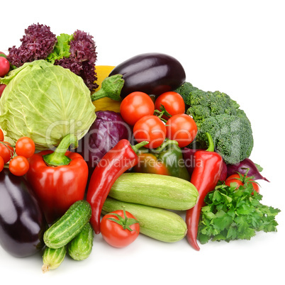 vegetables isolated on white background