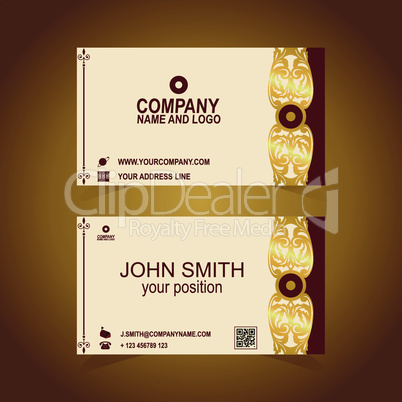 Business card with decorative floral elements