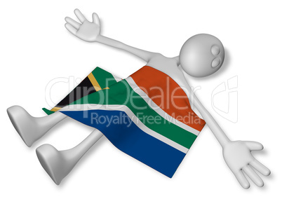 tote cartoonfigur und flagge von südafrika