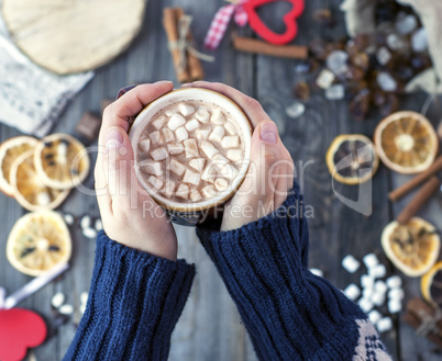 cup of hot chocolate with marshmallow