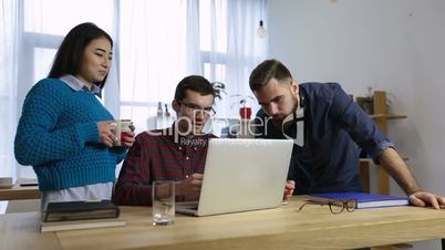 Startup business team brainstorming at office desk