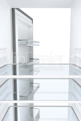 Empty refrigerator, view from inside