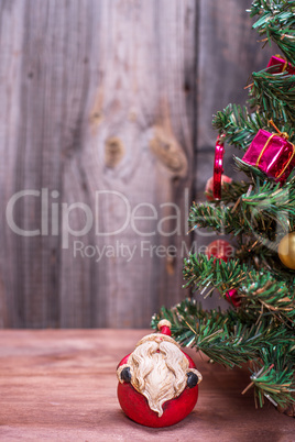 christmas tree on a wooden background