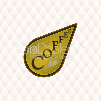 Label COFFEE in gold and brown