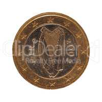 1 euro coin, European Union, Ireland isolated over white