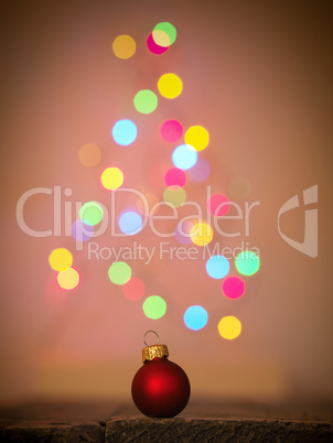 Christmas background with red Christmas bauble