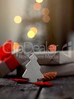 Christmas decoration with blurred lights