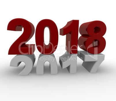 New Year 2018 concept 3d image