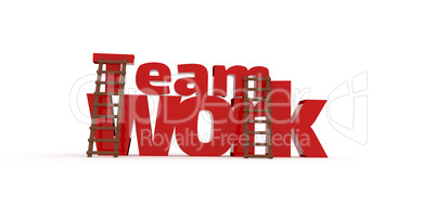3d concept with the word teamwork