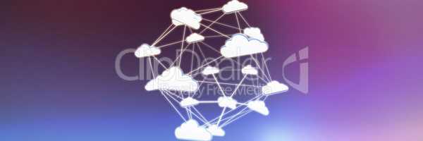 Composite image of abstract image of cloud computing symbol