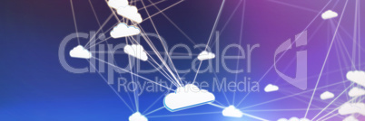 Composite image of abstract image of cloud computing symbol