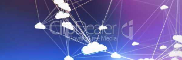 Composite image of abstract image of cloud computing symbol