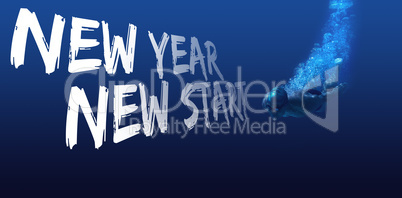 Composite image of new year greeting