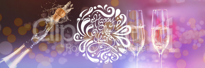 Composite image of elegant happy new year