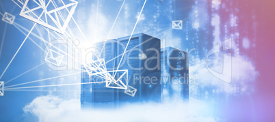 Composite image of abstract image of message icons