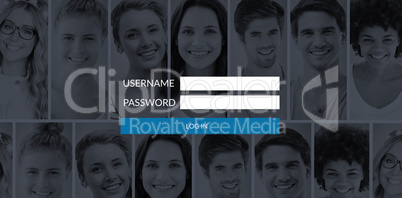 Composite image of login page