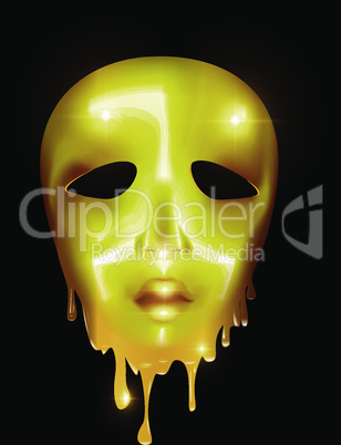 golden mask of liquid face