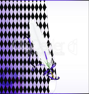 purple white background with pen