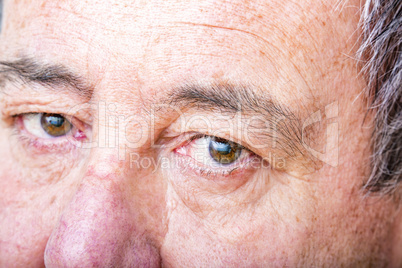 Clipping from the face of an elderly man