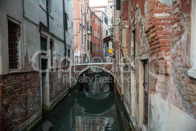 Beautiful photo canal of Venice , Italy .