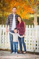 Outdoor Portrait of Mixed Race Chinese and Caucasian Parents and