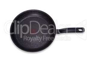 empty black large round pan with handle