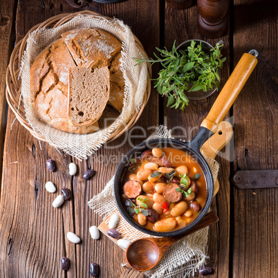 Polish Baked Beans with sausage