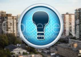 Light bulb icon in city