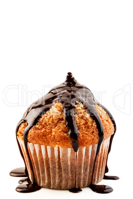 Muffin with liquid chocolate