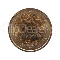 2 euro coin, European Union isolated over white