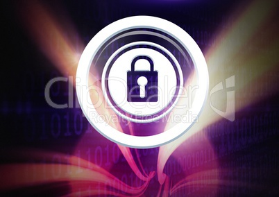 Security lock icon with swirl effects