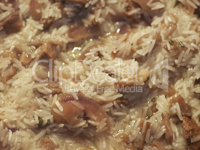 mushrooms risotto with basmati rice