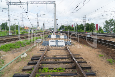 Railway impasse. The end of the railway track.