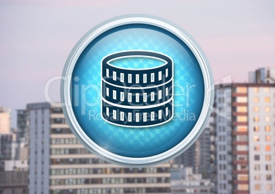 Money coins icon in city