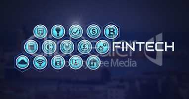 Fintech with various business icons