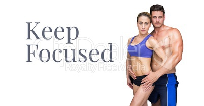 Keep focused text and fitness couple