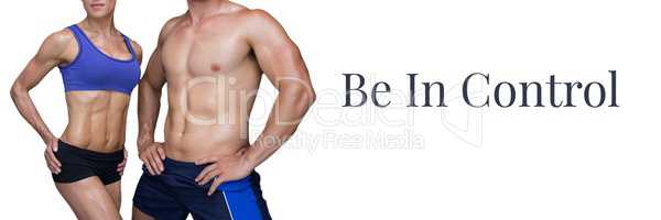 Be in control text and fitness couple