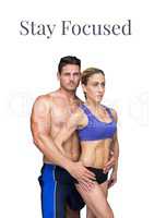Stay focused text and fitness couple
